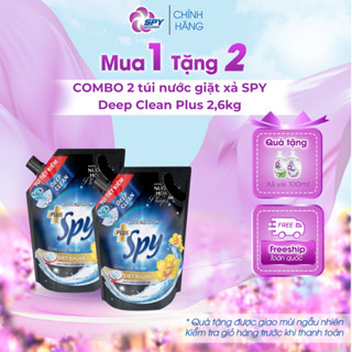 Combo 2 Túi Nước Giặt Xả SPY Deep Clean Plus 2,6kg (5,2kg) – 2 Trong 1, Sạch Sâu, Lưu Hương Nước Hoa