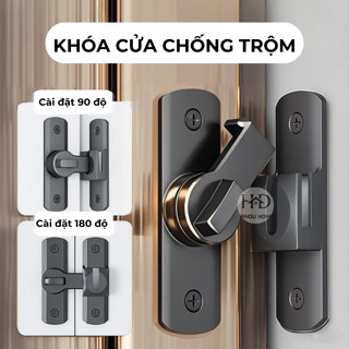  Khóa Chống Trộm Chốt Khóa Cửa Lùa Khóa Cửa Trượt Đa Năng - Lắp Đặt 90 - 180 Độ Lắp Góc Linh Hoạt Chốt Cài An Toàn 