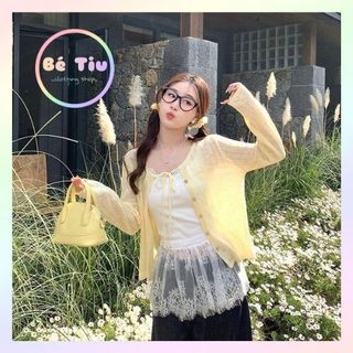 Áo Khoác Cardigan Chống Nắng Mỏng Cho Nữ Mùa Hè 2025 Mới Có Dây Đeo Đan Len Nữ Tính | Bé Tiu Clothing 