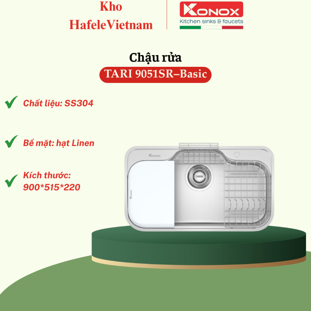 Chậu Rửa Bát Chống Xước Konox Tari 9051SR  Tiện dụng