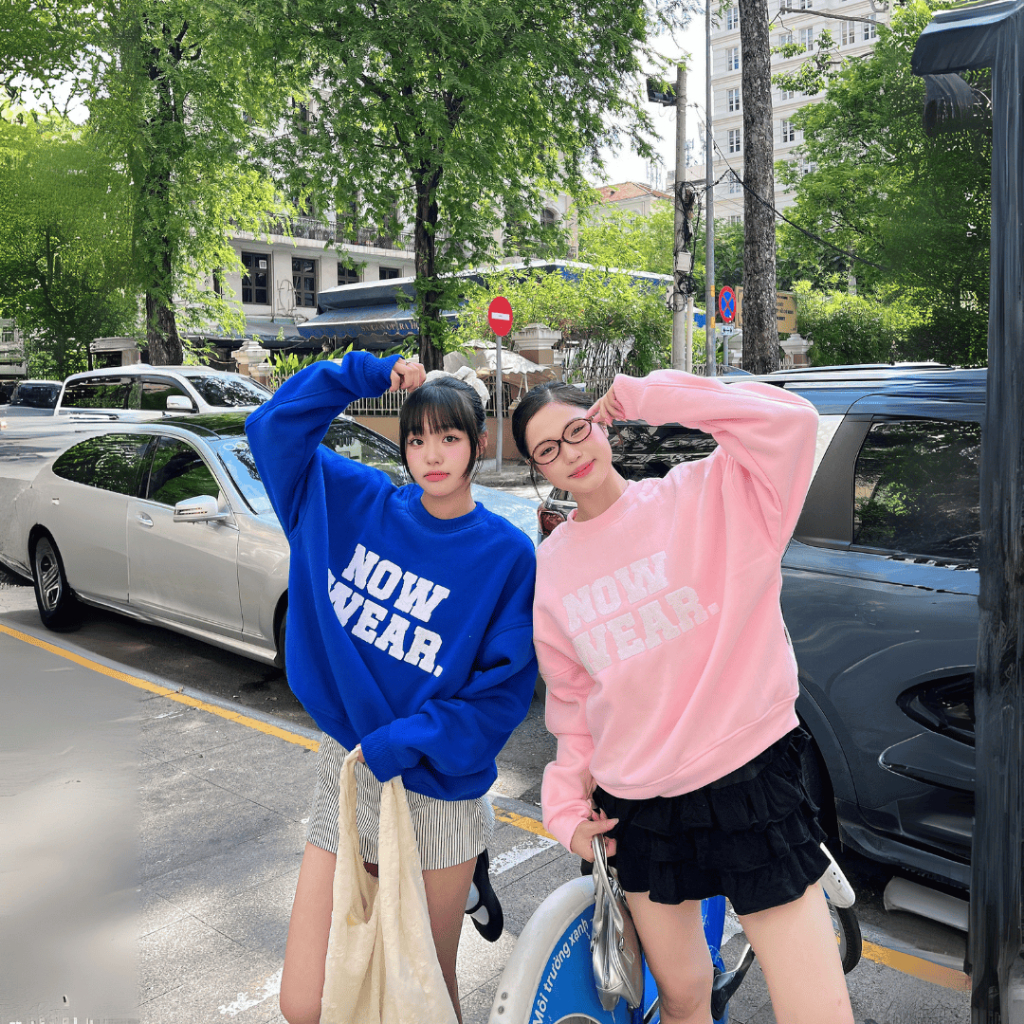 Áo Nỉ Sweater Thêu Xù Ver 1 Nowwear Tay Phồng Form Boxy Chất Nỉ Bông Dày Dặn Nam Nữ Unisex | BigBuy360 - bigbuy360.vn