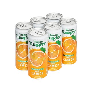  Lốc 6 Lon Nước Trái Cây Twister Cam Ép x 320ml 