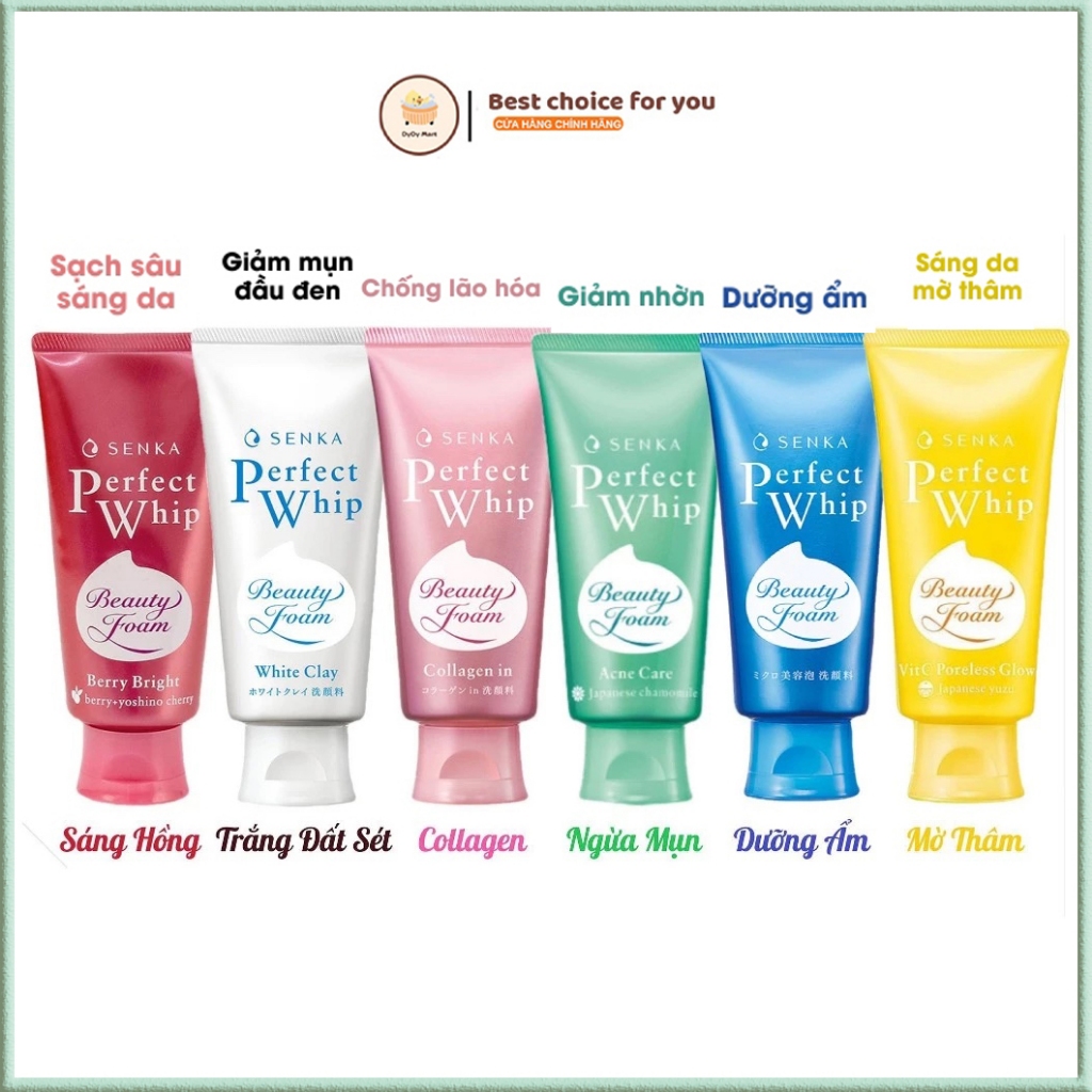 Sữa rửa mặt tạo bọt bổ sung Collagen Senka Perfect Whip Collagen In 120g