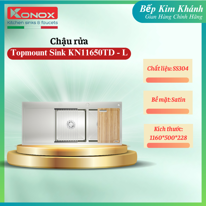 Chậu Rửa Konox Workstation – Topmount Sink KN11650TD (Phải/ trái) – Đẳng cấp - BKK