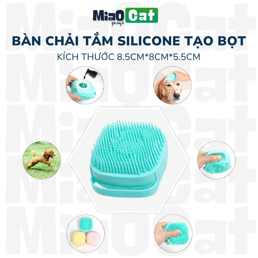 Bàn Chải Tắm Tạo Bọt Massage Cho Thú Cưng Chất Liệu Silicone C200 MiaoCat