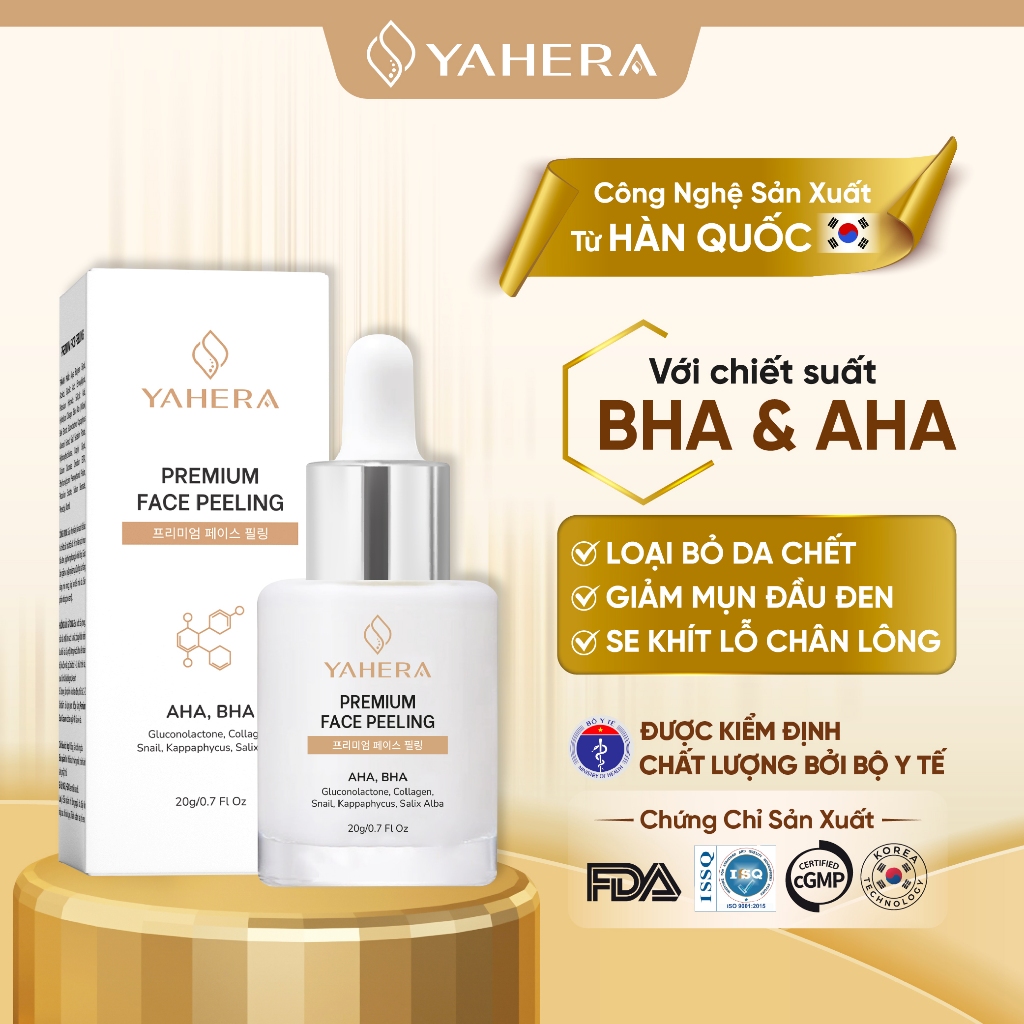 Tẩy tế bào chết hóa học cao cấp YAHERA Premium Face Peeling BHA2% AHA7% loại bỏ tế bào chết  20g