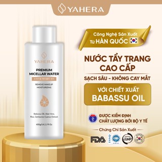 Nước tẩy trang cao cấp làm sạch sâu YAHERA Premium Cleansing Water làm sạch bụi mịn, bã nhờn 400ml