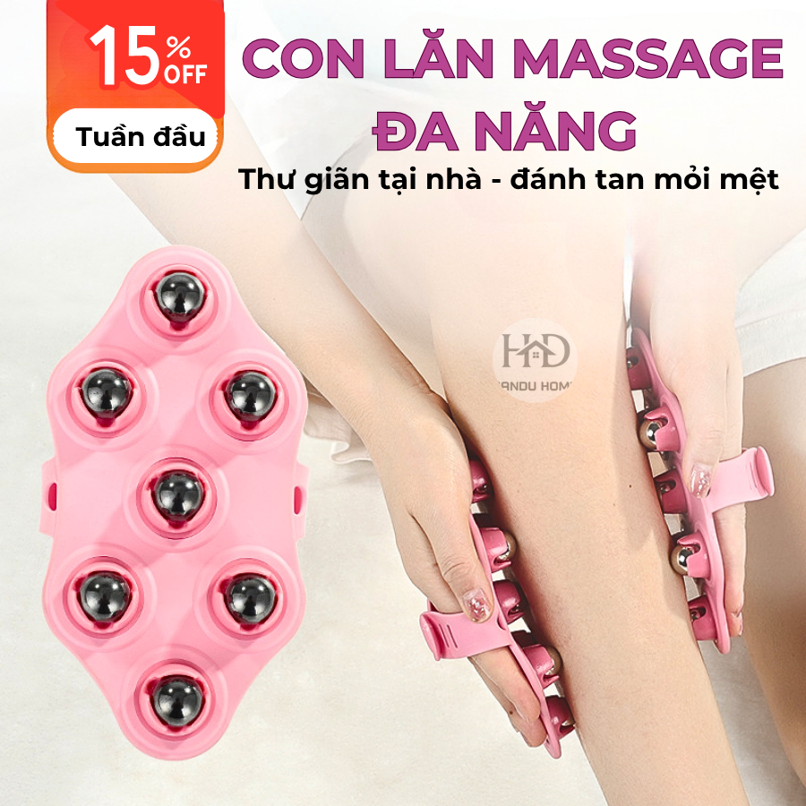 Găng Tay Massage Lăn Bi, Bàn Chà Mát Xa Lưng Cổ Vai Gáy, Đả Thông Kinh Mạch, Giảm Mỡ, Săn Cơ - Nhỏ Gọn, Giảm Nhức Mỏi