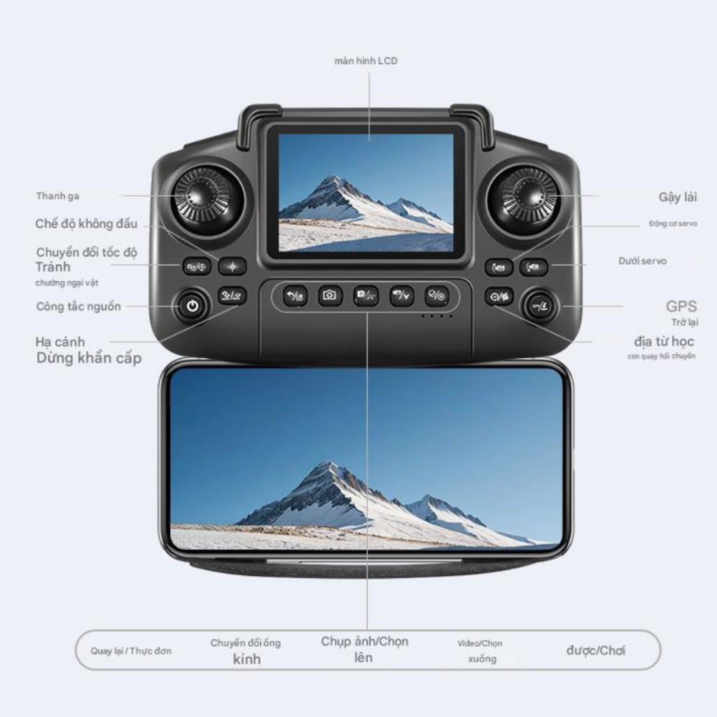 Máy Bay Flycam K812 Max Flycam camera 4K tay cầm màn hình Cảm Biến Chống Va Đập, Drone GPS tự trở về | BigBuy360 - bigbuy360.vn