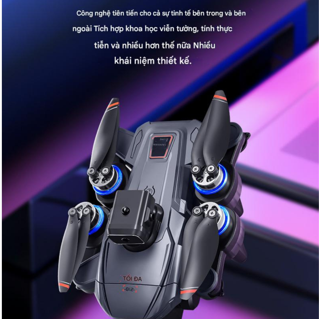 Máy Bay Flycam K812 Max Flycam camera 4K tay cầm màn hình Cảm Biến Chống Va Đập, Drone GPS tự trở về | BigBuy360 - bigbuy360.vn