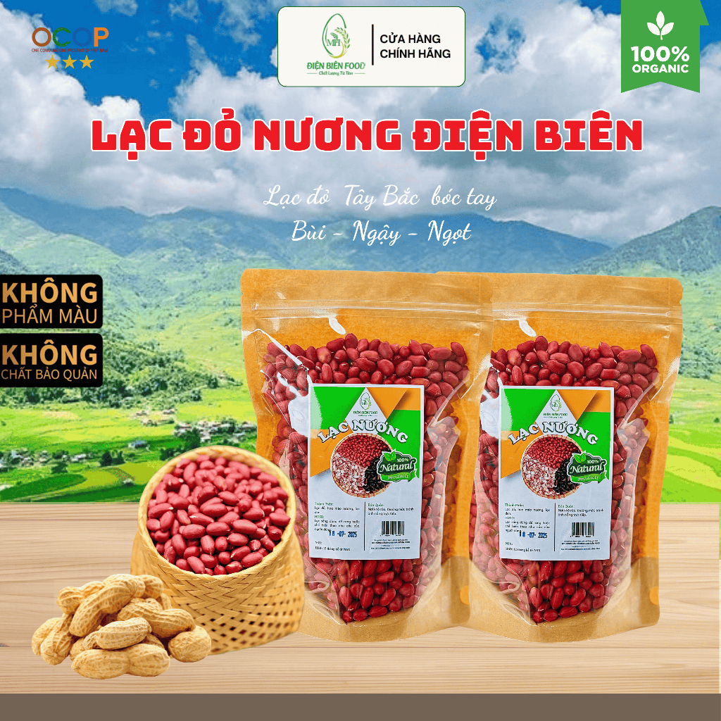 Lạc Đỏ Tây Bắc, Đậu Phộng Đỏ bóc tay loại 1 - Điện Biên Food