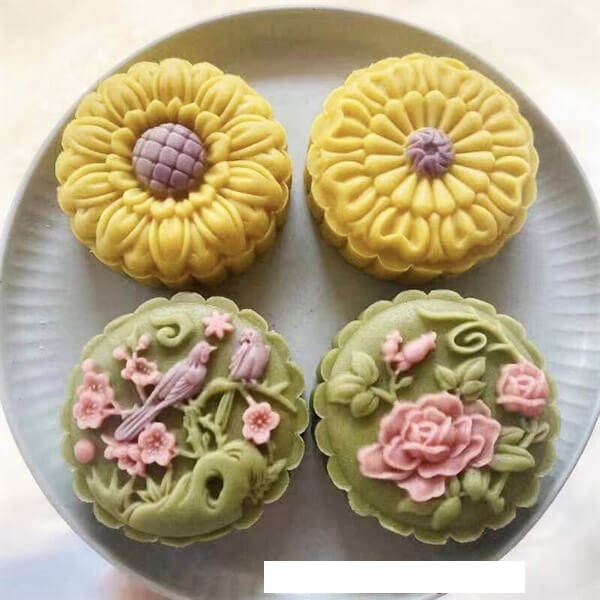 Khuôn trung thu 4 mặt hoa hướng dương 200gr - 230gr
