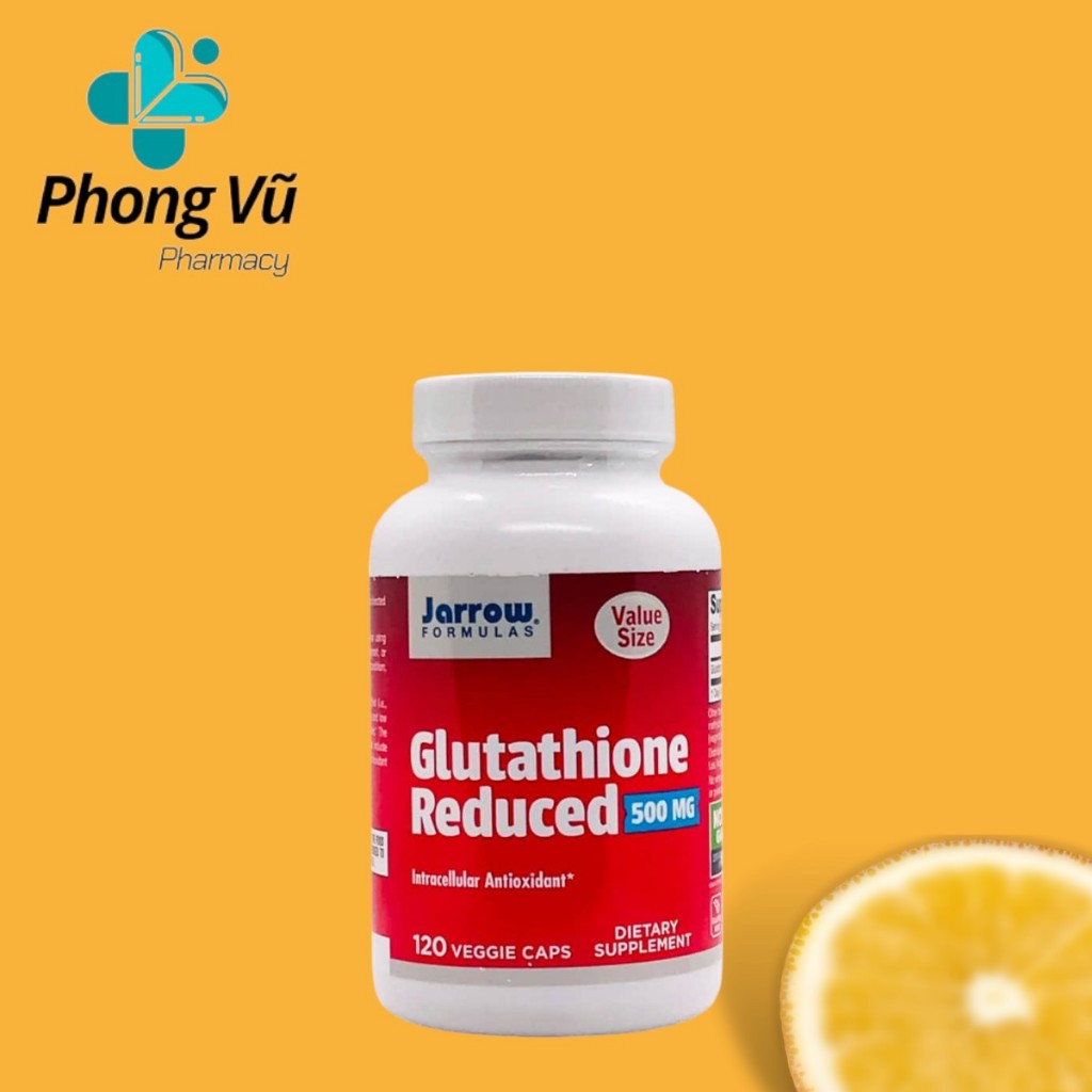 Viên uống trắng da, giảm thân nám tàn nhang Glutathione 500mg Reduced Jarrow 120 viên của mỹ
