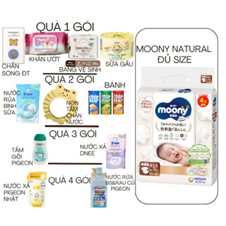 (Kèm quà) CHÍNH HÃNG Tã/Bỉm Moony trắng Natural Nội Địa Nhật đủ size