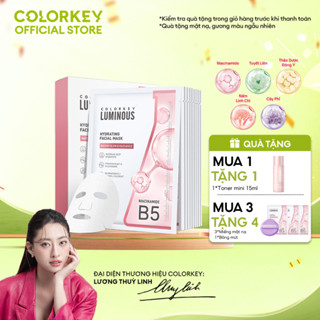1 Hộp 10 Miếng Mặt Nạ Giấy COLORKEY LUMINOUS Vitamin B5 Hỗ Trợ Phục Hồi 25ml/miếng