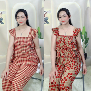 Đồ Bộ Nữ Lụa Mango, Sét Áo Dập Ly Quần 9 Tấc