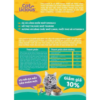 Thức ăn hạt CATLICIOUS 1kg vị cá biển