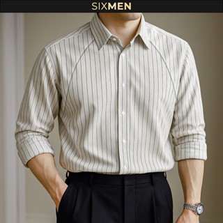 Áo Sơ Mi Nam Sọc Dài Tay RAVEN – Chống Nhăn, Vải Mịn Thoáng Mát, Form Tôn Dáng – SIXMEN
