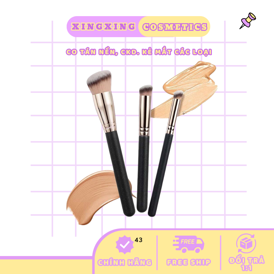 Cọ trang điểm các loại GECOMO, cọ kẻ mắt, cọ tán kem nền, cọ tán kem che khuyết điểm