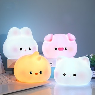 Đèn ngủ hình thỏ con lợn sáng tạo bằng nhựa vinyl cho phòng ngủ bé gái 