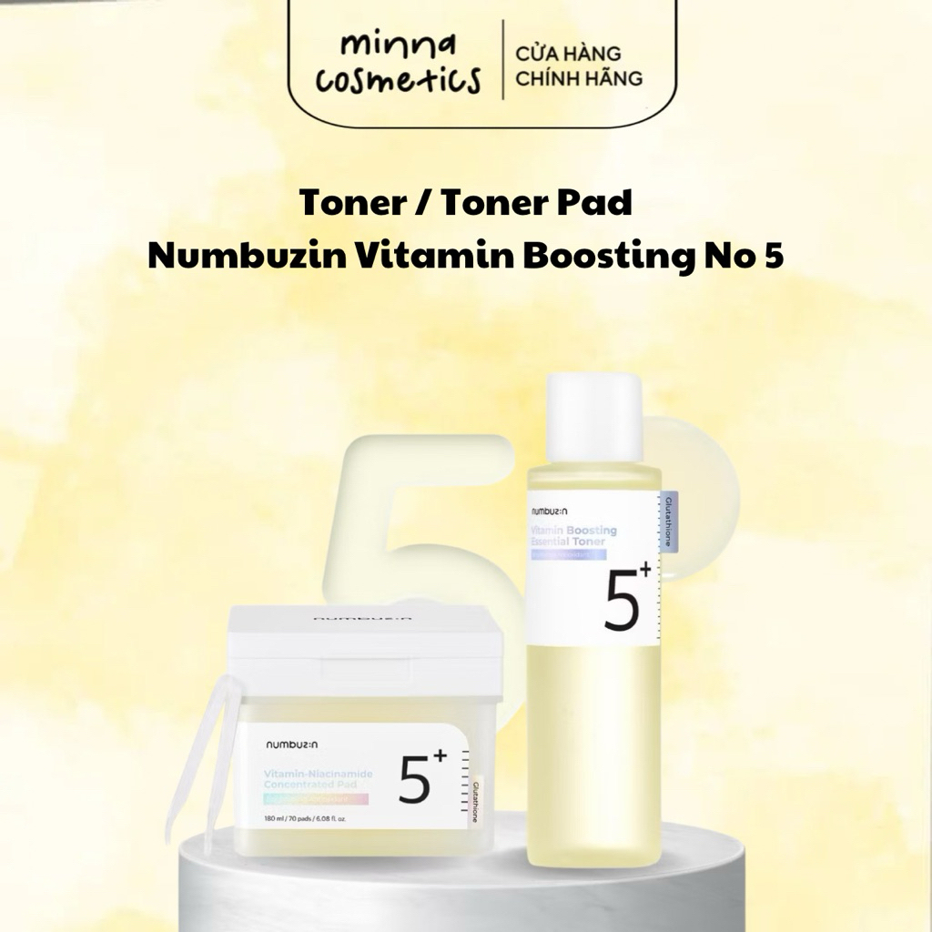 [Numbuzin] Toner / Toner pad NUMBUZIN No.5+ Vitamin Boosting Essential / Vitamin-Niacinamide Concent