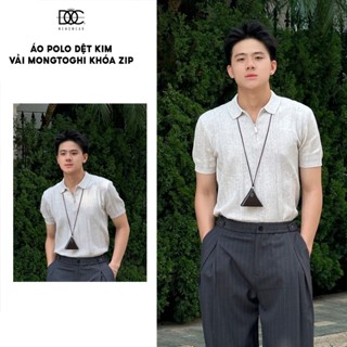 Áo polo nam dệt kim Độc menswear thiết kế khóa zip bề mặt mềm mại tôn dáng - PL294