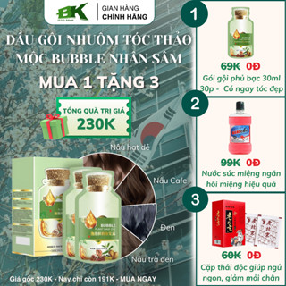 Dầu Gội Phủ Bạc Thảo Dược Hàn Quốc,  Dầu Gội Nhuộm Tóc Thảo Mộc BUBBLE 30ml Hộp 10 Gói, Lên Màu Cực Chuẩn Đẹp| BK INNO