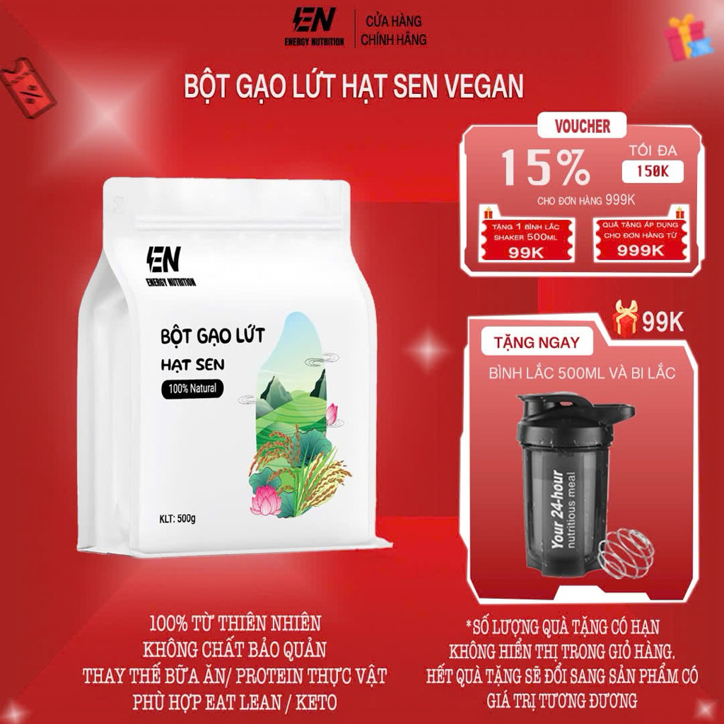 Bột Gạo Lứt Hạt Sen Giảm Cân An Toàn  + Quà Tặng Bình Nước