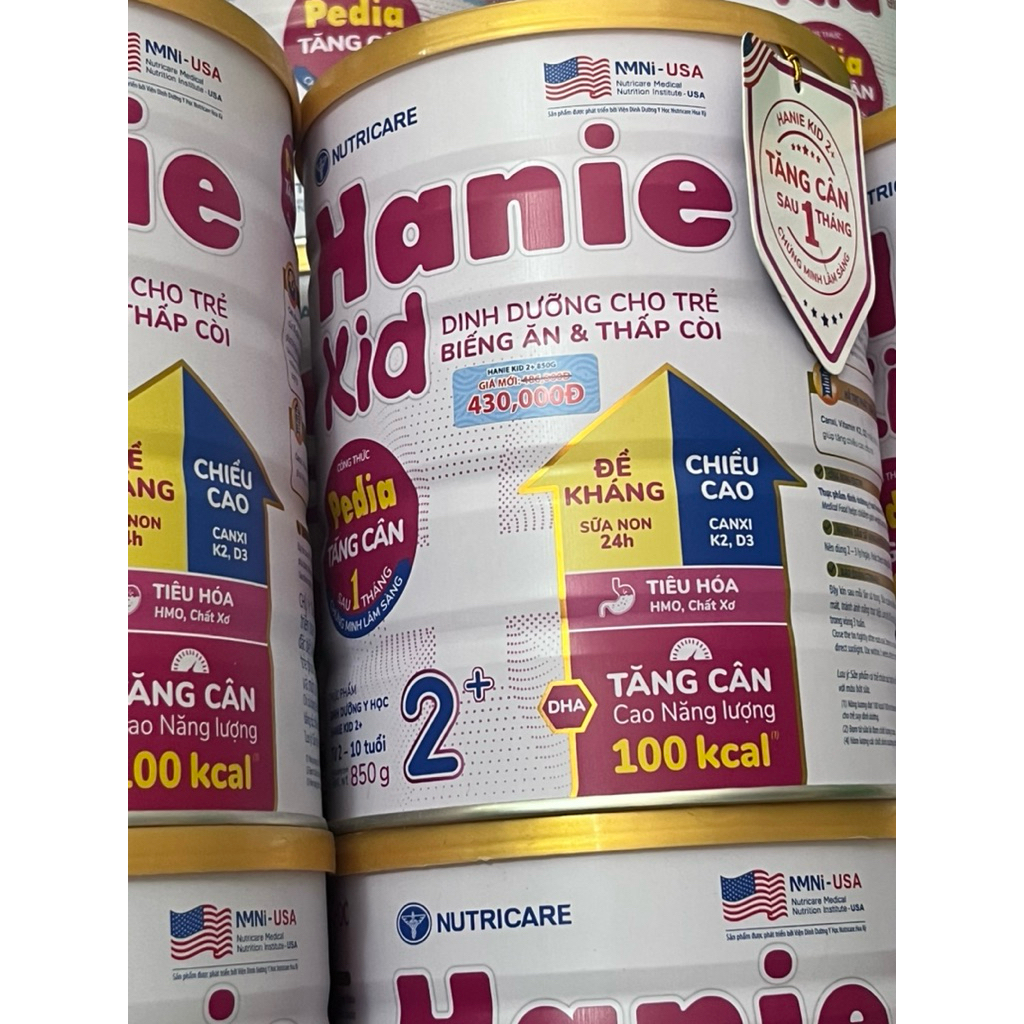 Sữa bột Nutricare Hanie Kid 2+ biếng ăn thấp còi