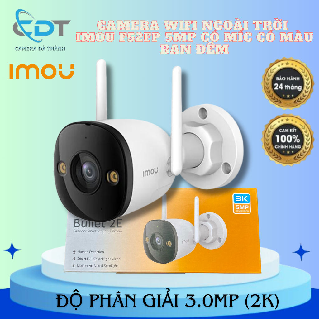 Camera Imou ngoài trời F52FP 5MP Có màu ban đêm