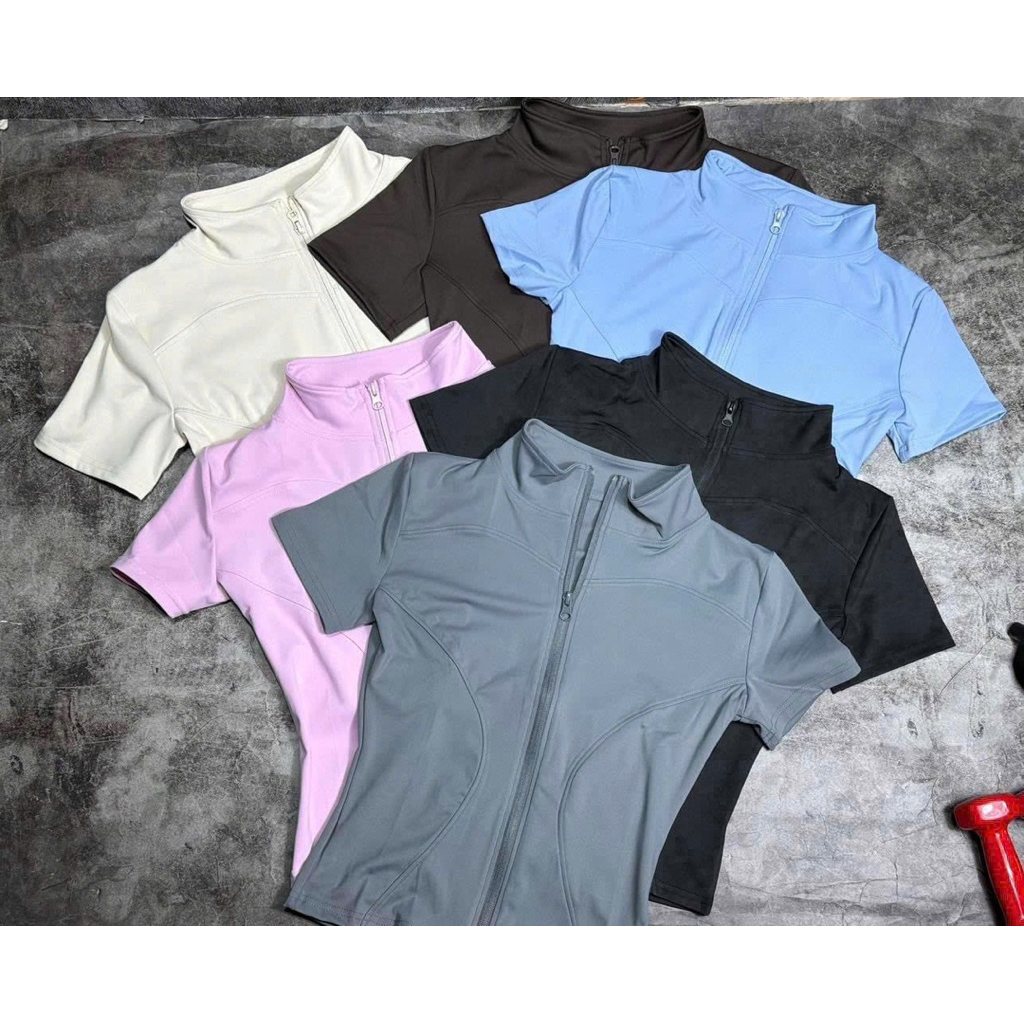 Áo ngắn tay phối khóa nữ  ASEA,hàng QCCC,mặc mềm mát ôm form dáng ,khỏe khoắn năng động