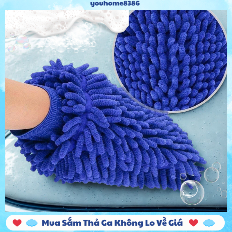 COMBO 3 Găng Tay Lau Chùi Rửa Xe San Hô Tạo Bọt Tốt Giúp Vệ Sinh Xe Hoặc Nhà Cửa Bao Tay Rửa Xe #