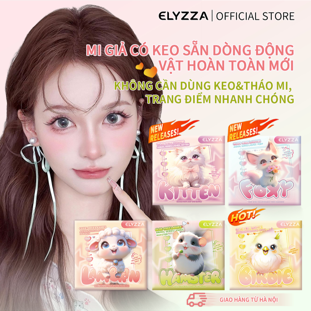 Mi Giả Có Sẵn Keo ELYZZA Nối Mi Không Cần Keo, Dễ Gắn | Sợi Mi Sử Dụng Nhiều Lần | Mi Cụm Tự Nhiên