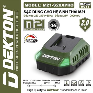 Sạc pin DEKTON M21 Vỏ sạc chống cháy, Mạch lớn chịu tải cao, Hệ pin phổ thông 4cm