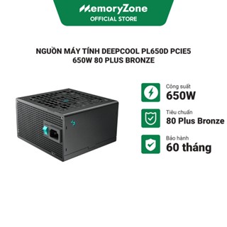 Nguồn máy tính Deepcool PL650D PCIE5 650W 80 Plus Bronze R-PL650D-FC0B-EU-V2 - Bảo hành 60 tháng