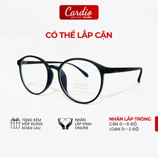 (Tặng hộp) Gọng Kính Cận Tròn Nam Nữ Chất Liệu Nhựa Cao Cấp Siêu Bền Nhẹ, Kính Mát Phụ Kiện Thời Trang Cardio C14