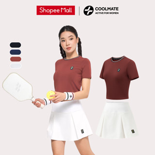 Set đồ thể thao pickleball nữ áo croptop dink shot và chân váy chữ A baseline- Coolmate Active For Women