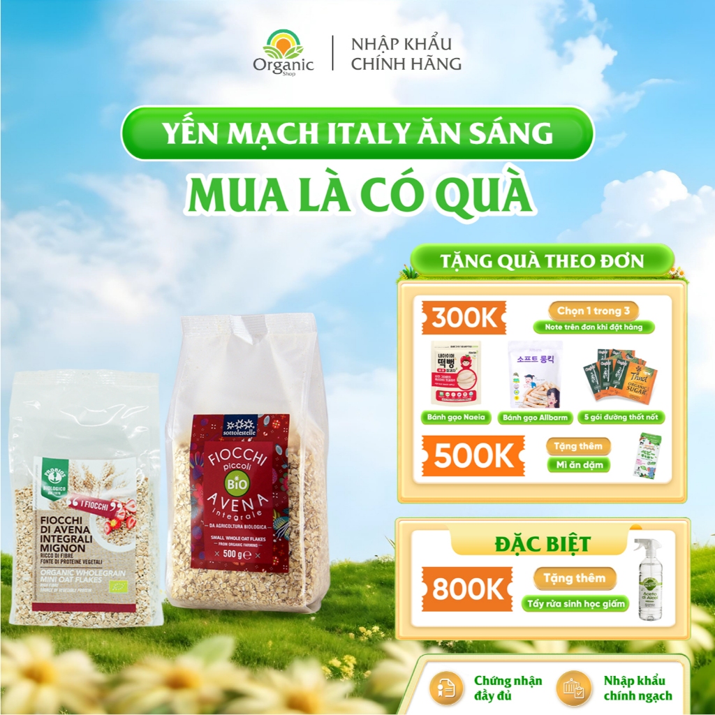 Yến mạch ăn dặm hữu cơ cán lớn & cán vỡ 500g - Bohlsener Muhle