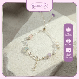 Lắc tay bạc nữ Celeste JEWELRYOU vòng tay sang trọng, điệu đà, đá năng lượng, bạc 925 cao cấp Jew146