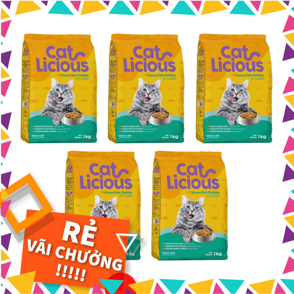 [5 GÓI] CAT LICIOUS 1KG - Thức ăn cho mèo vị cá biển