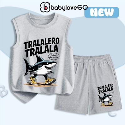Bộ quần áo TRALALERO TRALALA cho bé trai bé gái BabyloveGO set tanktop ba lỗ mùa hè chất thun cotton thoáng mát