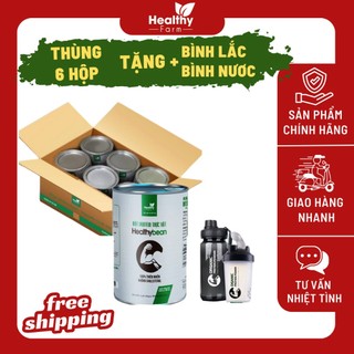 Bột Protein Healthy Bean Thùng 6 Lon Tặng kèm Bình Lắc  Bình Nước 