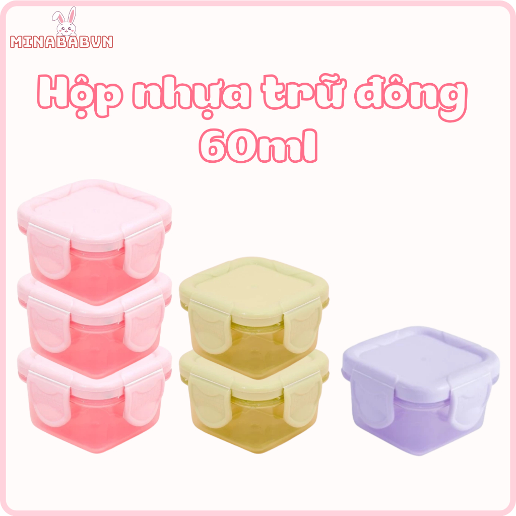 Hộp Trữ Đông ,Khay Trữ Đông Có Nắp 60ml - 200ml Bảo Quản Đồ Ăn Dặm Cho Bé Tiện Dụng Minababyvn