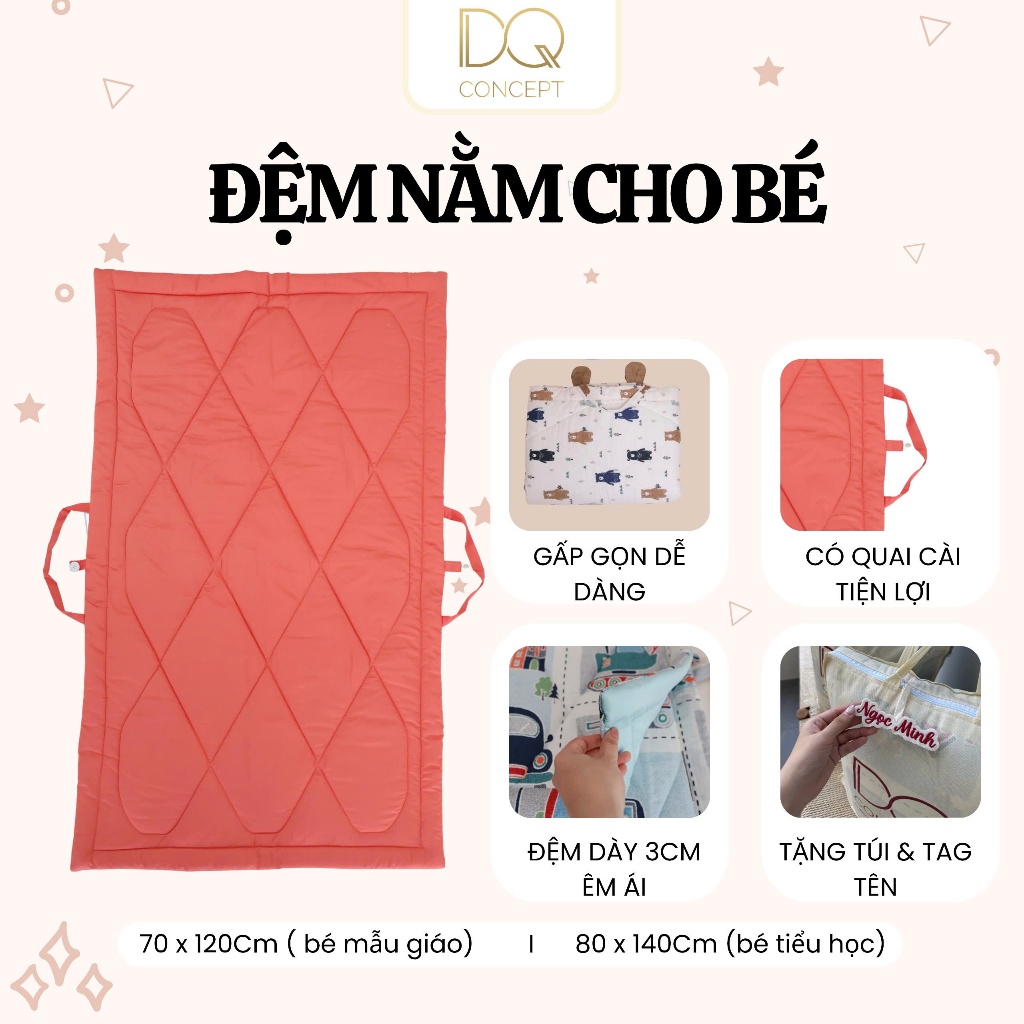 ĐỆM NẰM CHO BÉ -LỤA TENCEL 60s/ 100% COTTON LỤA HÀN