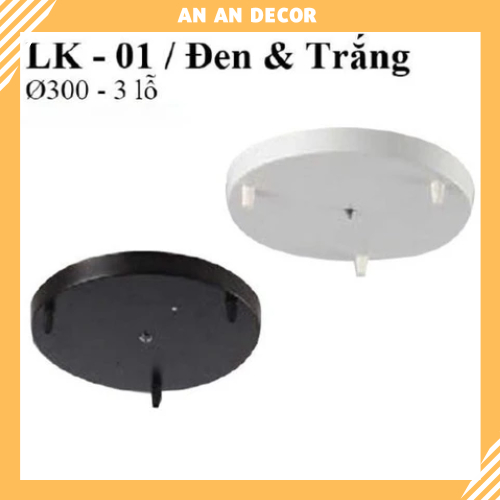 Đế tròn cho 3 đèn thả đen, trắng LK-01