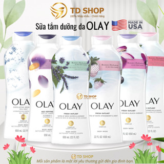 [NK Mỹ] Sữa tắm dưỡng da OLAY Dâu bạc hà | Muối biển I Lavender| Dưa hấu I Vitamin E 650ml - TD Shop