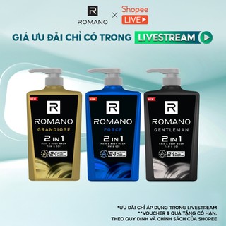  Tắm gội cho nam 2in1 cho nam hương Nước hoa Romano hương Grandiose Force Gentleman 650g - Live Minet 