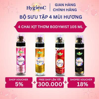 Combo 4 Chai Xịt Thơm Bodymist 105 ML/Chai - Nước Hoa Dành Cho Nam Nữ (Thương Hiệu HygienC Plus)