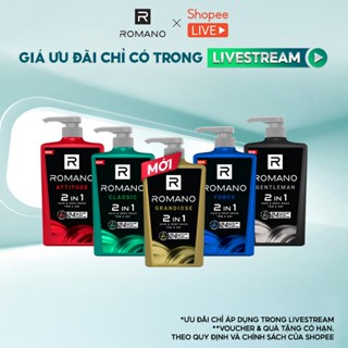 Tắm gội 2in1 cho nam hương Nước hoa nam Romano 650g - Live t2