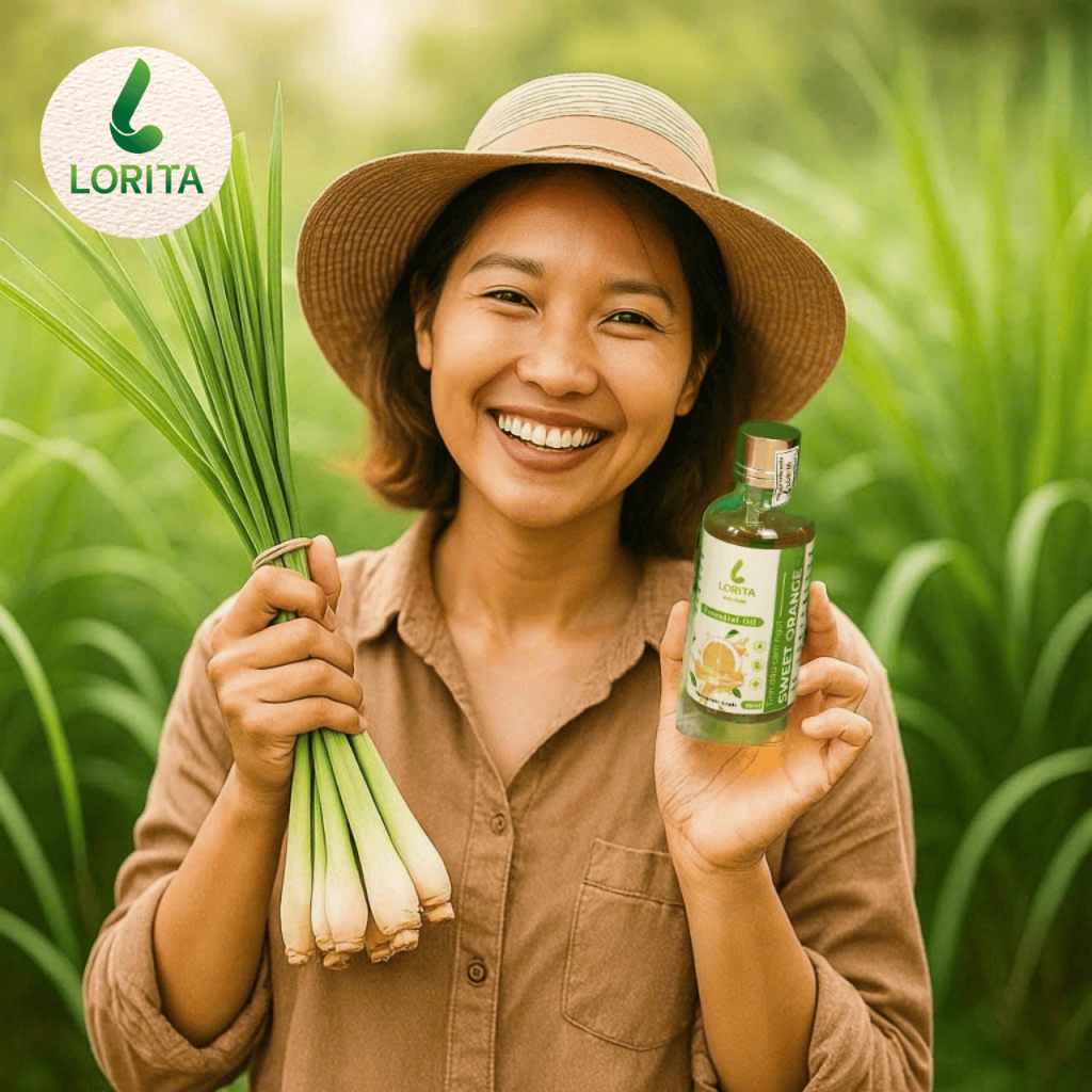 Tinh dầu sả chanh thiên nhiên nguyên chất Lorita  – Đánh thức năng lượng, xua tan mệt mỏi mỗi ngày#